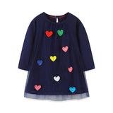 New Arrival Girls’ Long Sleeve Princess Dress For Children, Baby Girls’ Exquisite Heart/Star Mesh Dress