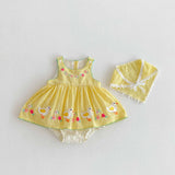 Summer Arrival Baby Girls Cute Plaid Sleeveless Dress Design Onesies