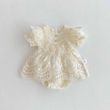 Summer Arrival Baby Girls Cute Solid Color Short Sleeves Floral Tulle Patchwork Dress Design Onesies - MyKids-USA™