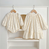 Simple Solid Floral Baby Round Neck Onesies OR Girls Dress - MyKids-USA™
