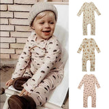 Baby Floral Print Pattern Long Sleeve Comfy Cotton Jumpsuit - MyKids-USA™
