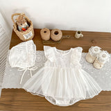 Summer Arrival Baby Girls Cute Solid Color Floral Embroidery Fly Sleeves Dress Design Onesies - MyKids-USA™
