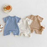 Summer Arrival Baby Unisex Short Sleeves Plain Rompers Bodysuits
