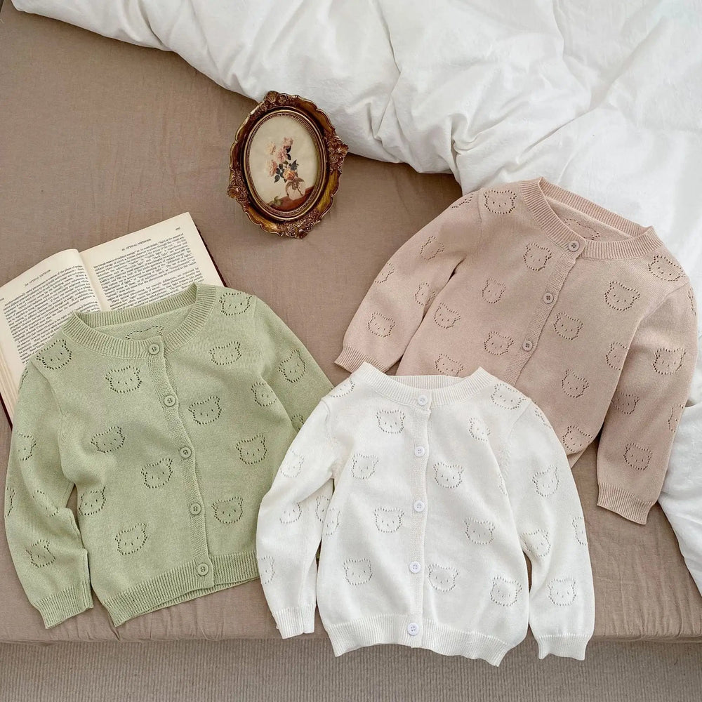Baby Girl Hollow Carved Design Thin Style Soft Cotton Cardigan - MyKids-USA™