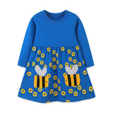 Girls’ European-American Style Floral/Polka Dots Cartoon Pattern Dress - MyKids-USA™