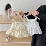 Summer Arrival Baby Girls Cute Sleeveless Floral Pattern Dress Design Strap Onesies