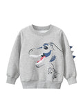 Baby Boys Dinosaur Talking Cartoon Crew Neck Long Sleeve Thick Pullover