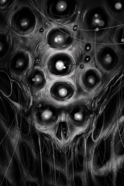 Black Market Art Company Alien SKull Print