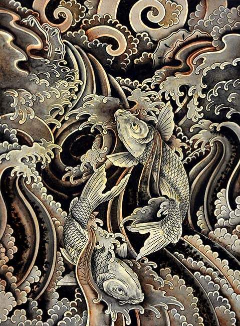 Black Market Art Company Ascending Koi& Print - Black Market Art Company - Flyclothing LLC