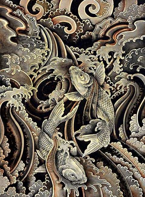 Black Market Art Company Ascending Koi& Print - Black Market Art Company - Flyclothing LLC