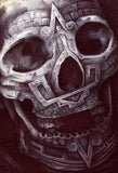 Black Market Art Company Aztec Skull Print