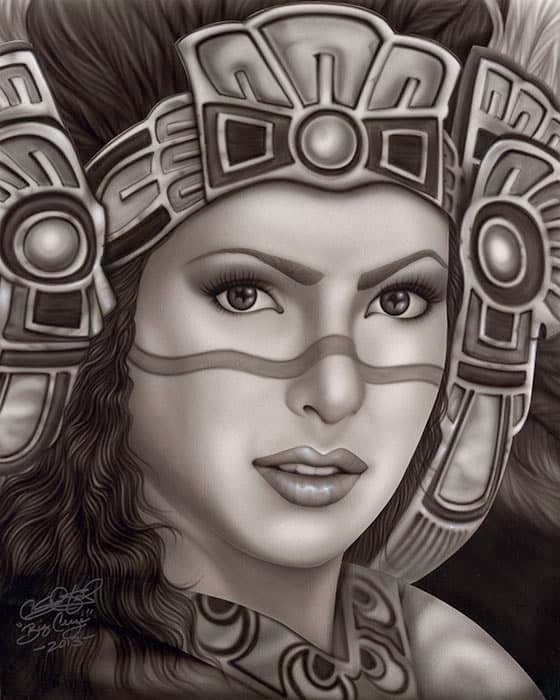 Black Market Art Company Aztec Princess Print