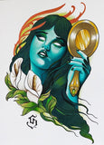 Black Market Art Company Blue Woolf Print