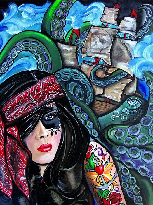 Black Market Art Company Beauty and The Kraken Beast Print