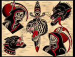 Black Market Art Company Black On Red Flash Print