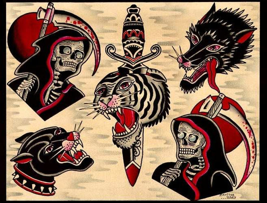 Black Market Art Company Black On Red Flash Print - Black Market Art Company - Flyclothing LLC