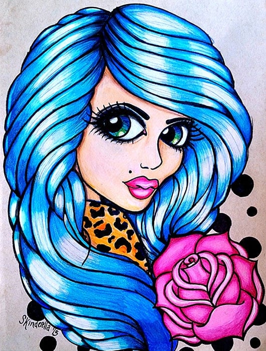 Black Market Art Company Blue Beauty Print
