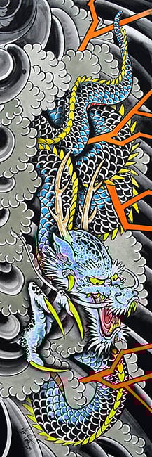 Black Market Art Company Clark& Blue Dragon Print