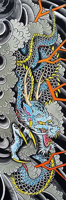 Black Market Art Company Clark& Blue Dragon Print - Black Market Art Company - Flyclothing LLC