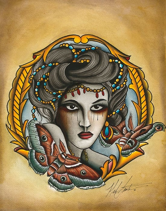 Black Market Art Company Butterfly Lady Print