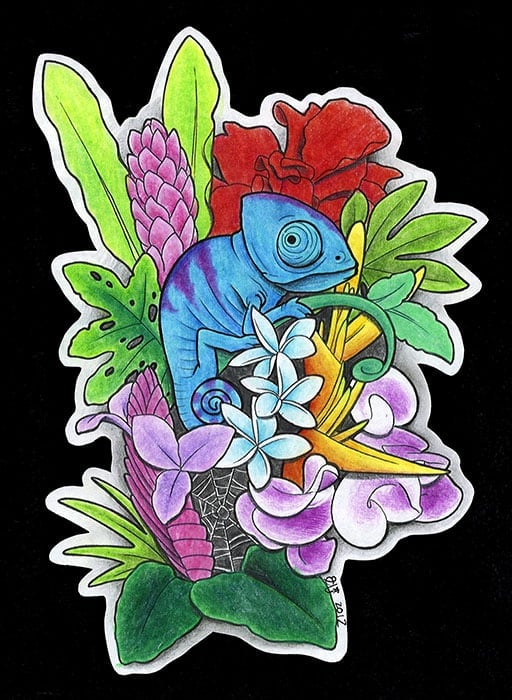 Black Market Art Company Cameleon Tropical Blend Print
