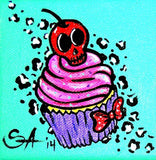 Black Market Art Company Cherryskull Cupcake Print