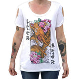 Black Market Art Company Golden Dragon Women's Open Sleeve T-Shirt