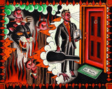 Black Market Art Company Devil Knocking At the Door Print