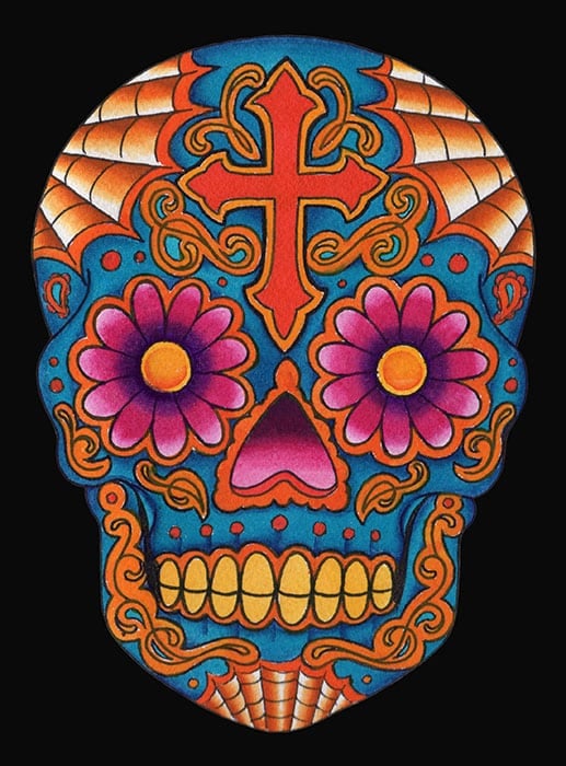Black Market Art Company Lil Chris Dia Skull Print