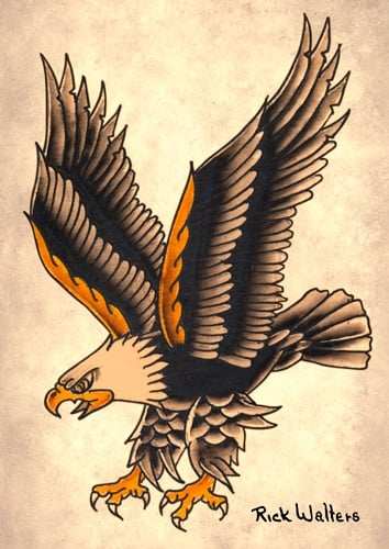 Black Market Art Company Diving Eagle Print - Black Market Art Company - Flyclothing LLC