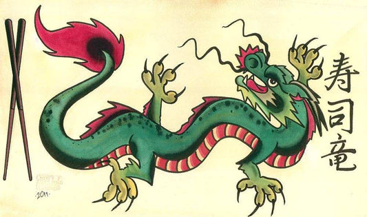 Black Market Art Company Dragon Sushi Print - Black Market Art Company - Flyclothing LLC