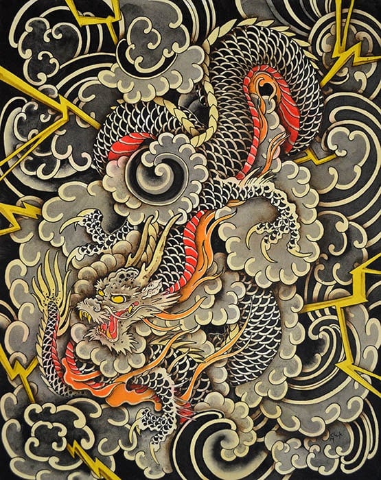 Black Market Art Company Dragons Storm Print