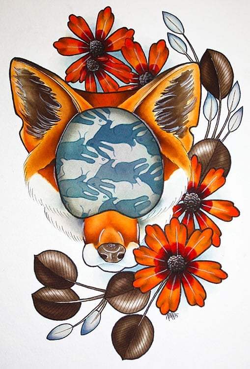 Black Market Art Company Fox Dreams Print - Black Market Art Company - Flyclothing LLC