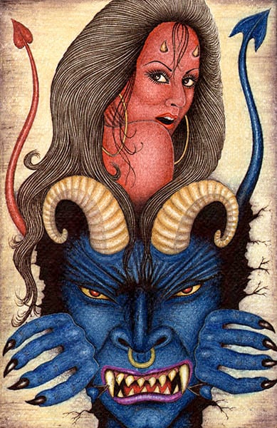 Black Market Art Company Blue Demon Print