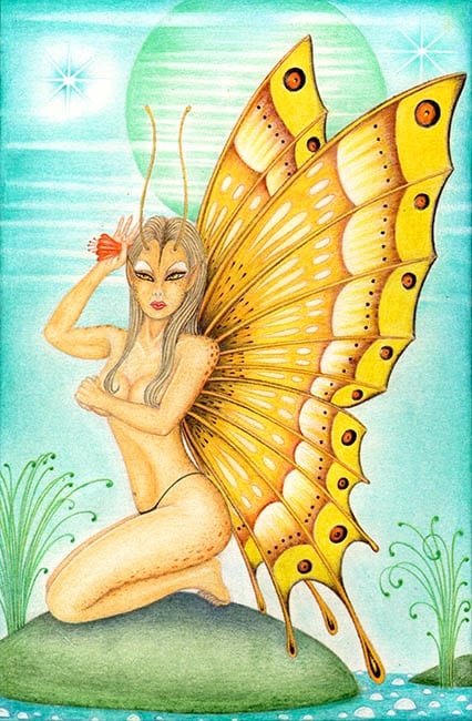 Black Market Art Company Butterfly Alien Print