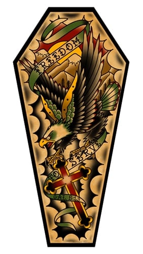 Black Market Art Company Freedom To Serve &  Stretched Canvas Coffin Print