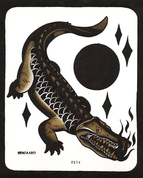 Black Market Art Company Gator of Diamonds Print