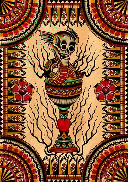 Black Market Art Company Goblet Skull Print