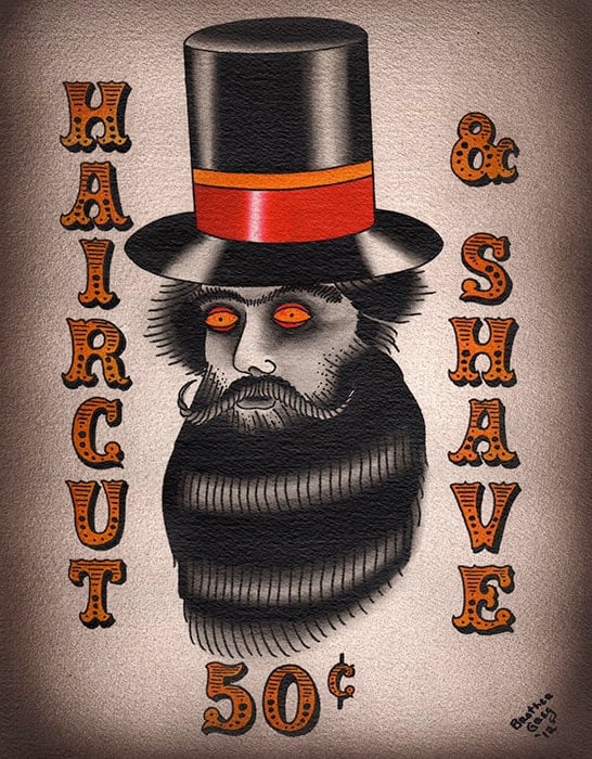 Black Market Art Company Haircut & Shave Print