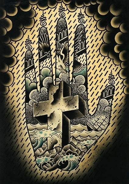 Black Market Art Company Hand Cross Print - Black Market Art Company - Flyclothing LLC