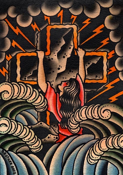 Black Market Art Company Hanging to the Cross Print