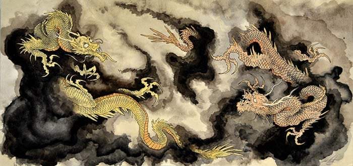 Black Market Art Company Heavenly Dragons Print - Black Market Art Company - Flyclothing LLC