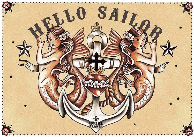 Black Market Art Company Hello Sailor Print - Black Market Art Company - Flyclothing LLC