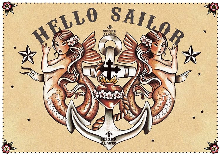 Black Market Art Company Hello Sailor Print