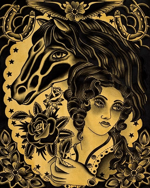 Black Market Art Company Horse Rider Print