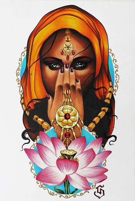 Black Market Art Company Indian Beauty Print