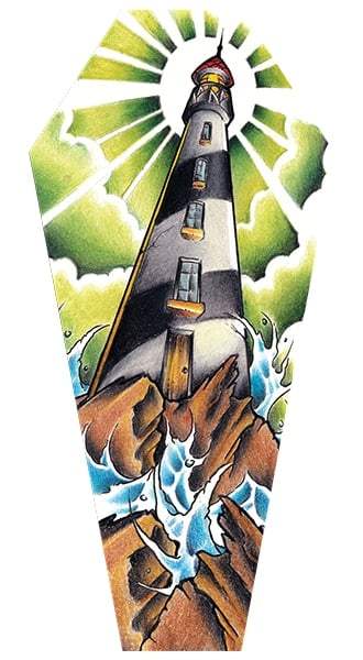 Black Market Art Company Light House & Stretched Canvas Coffin Print - Black Market Art Company - Flyclothing LLC