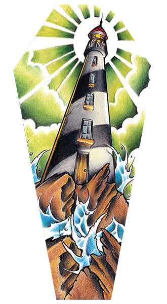 Black Market Art Company Light House & Stretched Canvas Coffin Print