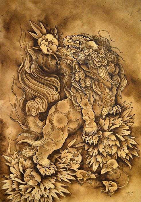 Black Market Art Company Lion & His Attendants Print - Black Market Art Company - Flyclothing LLC