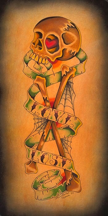 Black Market Art Company Love Lost Skull Print